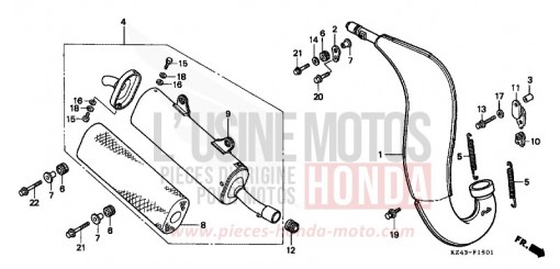 EXPANSION CHAMBER (2) CR125RT de 1996
